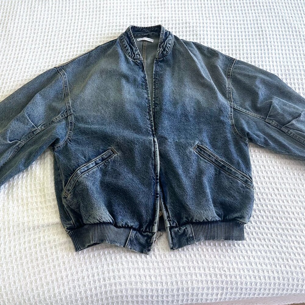 Zara Denim Bomber Jacket